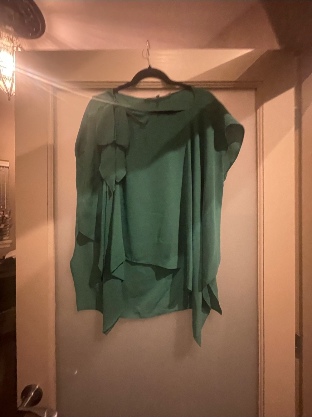 Rachel Roy Women's Green Draped Asymmetric Blouse